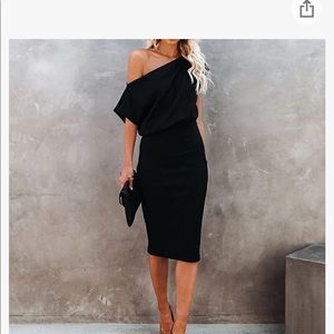 Brand new cowl off the shoulder body con dress